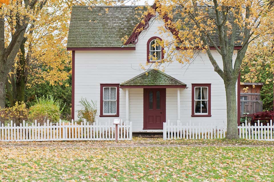 house in the fall ready for fall maintenance